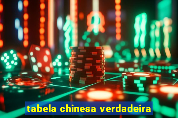 tabela chinesa verdadeira